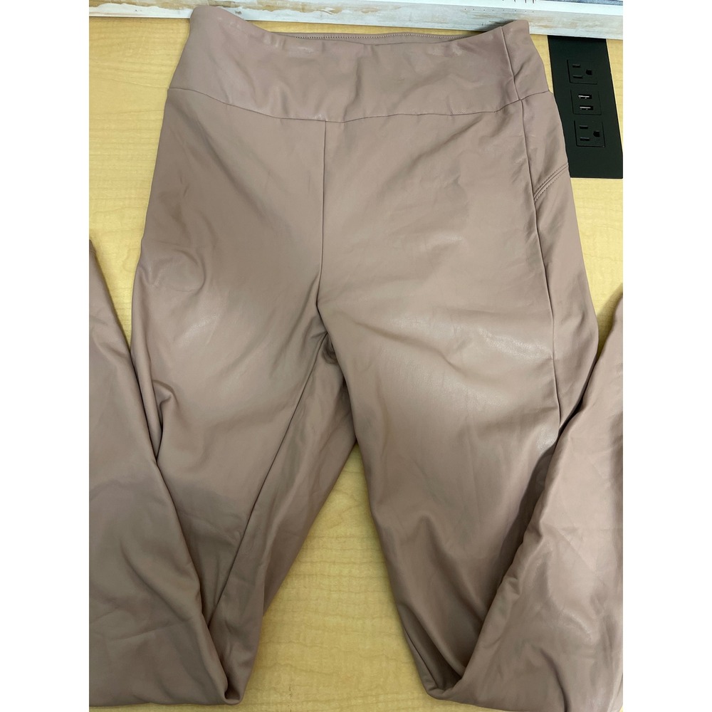 Iris Mauve Taupe Faux Leather High Waisted Leggings Size Small